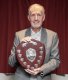 Chris Twomey with the Barney Shield retained by Adderbury after our win Over Witney Town